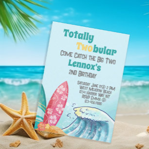 Völlig Zweibulär Zwei Coole Surf 2. Geburtstag Einladung