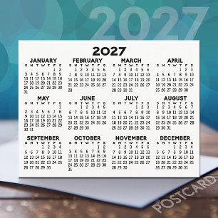 Volljährig anzeigen Kalender - horizontal schwarz Postkarte