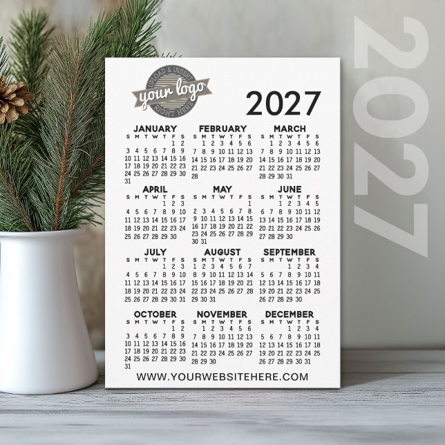 Volljähriger Ansichtskalender mit Firmenlogo Einladung (2027 Calendar Holiday Card)