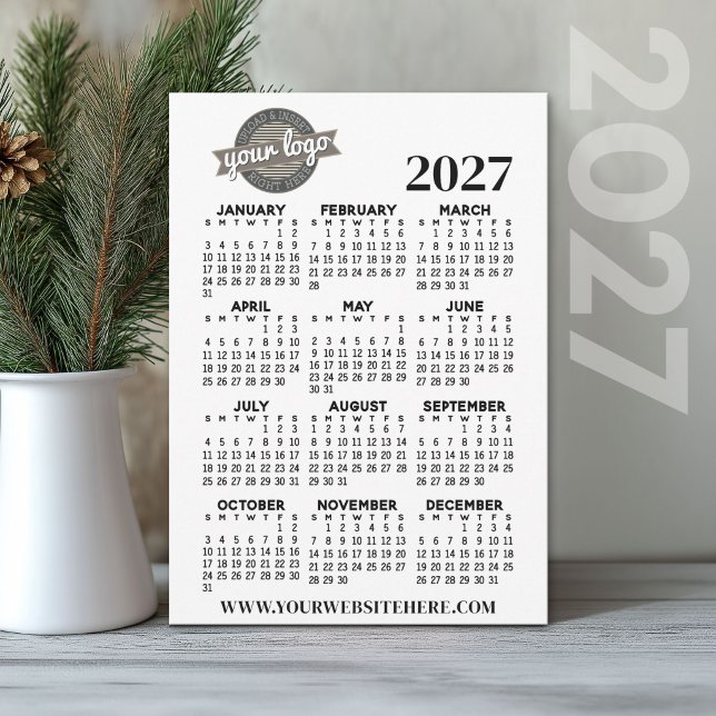 Volljähriger Ansichtskalender mit Firmenlogo Einladung (2027 Calendar Holiday Card)