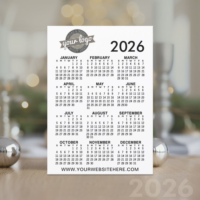 Volljähriger Ansichtskalender mit Firmenlogo Einladung (2026 Calendar Card)