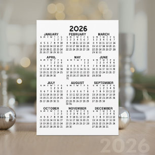 Volljähriger Ansichtskalender Schwarz-weiße Karte