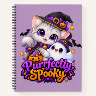 Vollkommen Gruselig – Halloween-Katzen-Notizbuch Notizbuch