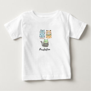 Vollkommen süßes Kawaii-Muster Katzen Kunst Baby T-shirt