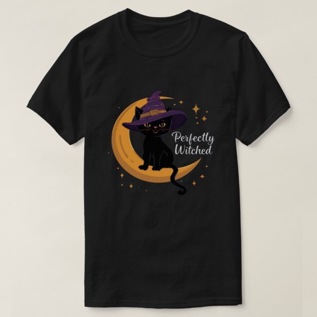 Vollkommen verhexte schwarze Katzenshirt T-Shirt (Design vorne)