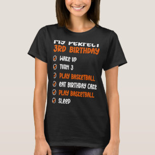 vollkommener 3. Geburtstag Basketballspieler 3 Jah T-Shirt