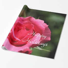 vollkommenes, schönes Foto mit heißen rosa Rose Geschenkpapier