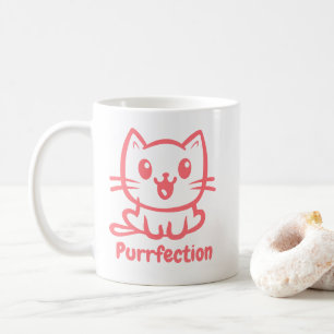 Vollkommenheit, sehr süße Anime-Katze Kaffeetasse