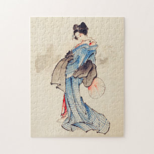 Volllanges Portrait von Katsushika Hokusai Puzzle