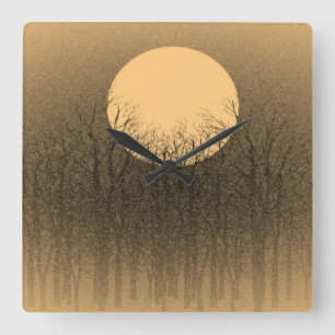 Vollmond #7 quadratische wanduhr
