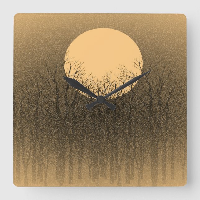 Vollmond #7 quadratische wanduhr (Vorderseite)