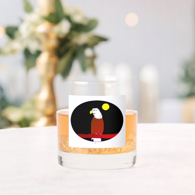 Vollmond Adler bedruckte Rocks Gläser (Insitu (Hochzeit))