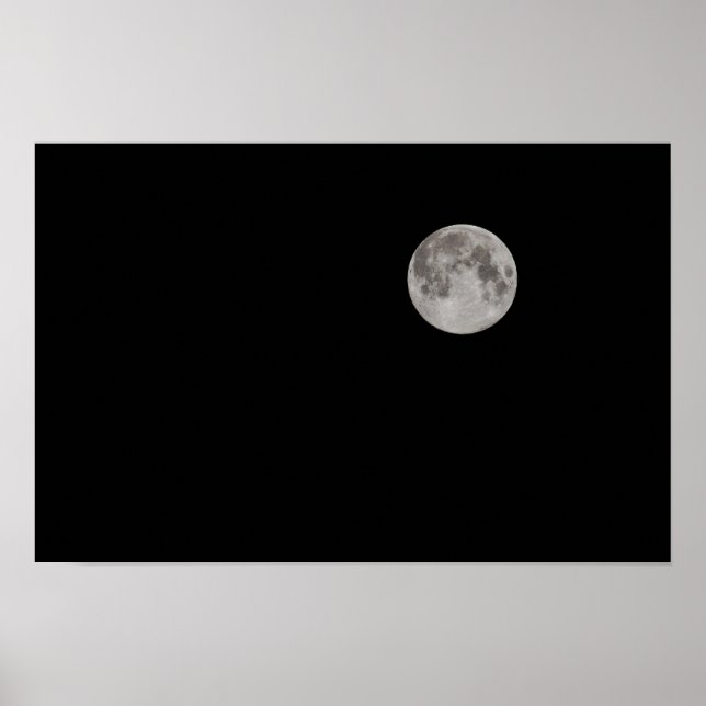 Vollmond am dunklen Himmel Poster (Vorne)