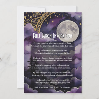 Vollmond-Anrufungs-Pagan-Gebetsritualkarte Einladung