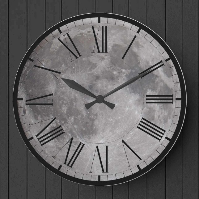 Vollmond-Astronomiebild Große Wanduhr (Von Creator hochgeladen)