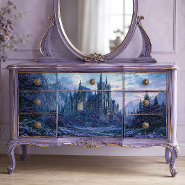 Vollmond Ätherische Gotische Kathedrale Decoupage Seidenpapier