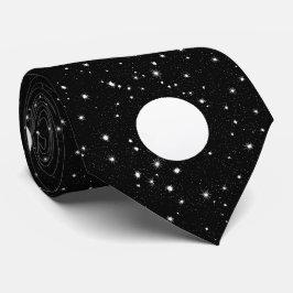 Vollmond auf einem schwarzen Sternenhimmel Krawatte