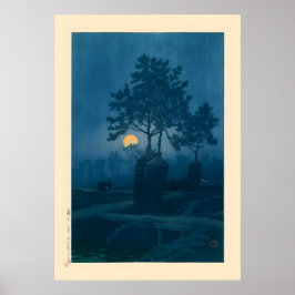 Vollmond auf Gamo von Kawase Hasui Poster