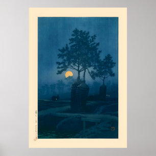 Vollmond auf Gamo von Kawase Hasui Poster