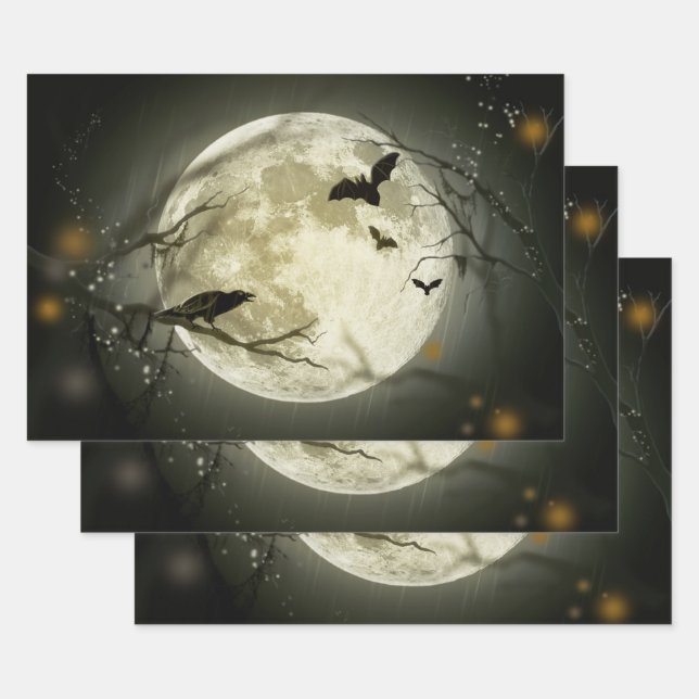Vollmond auf Halloween Geschenkpapier Set (Set)