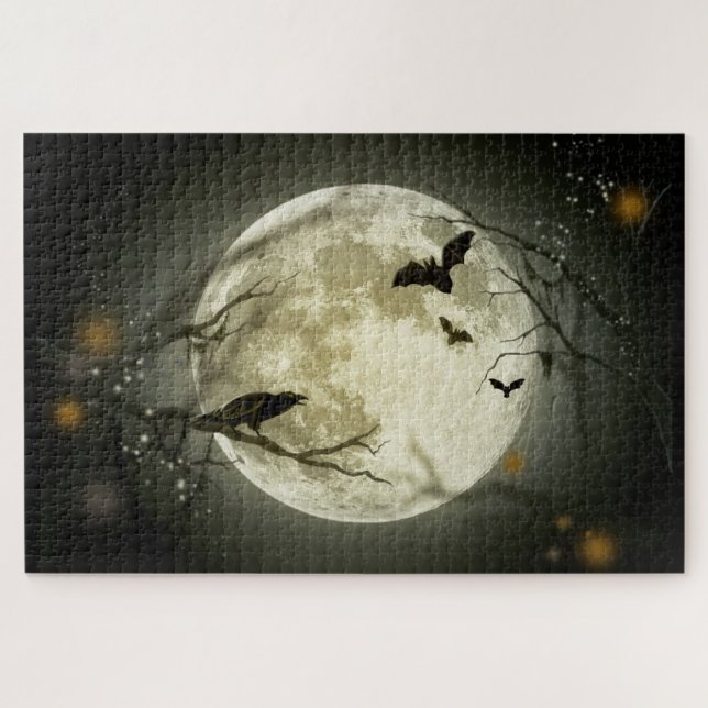 Vollmond auf Halloween Puzzle (Horizontal)