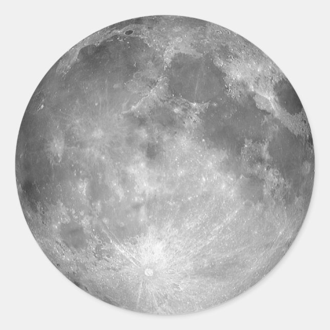Vollmond-Aufkleber Runder Aufkleber (Vorderseite)