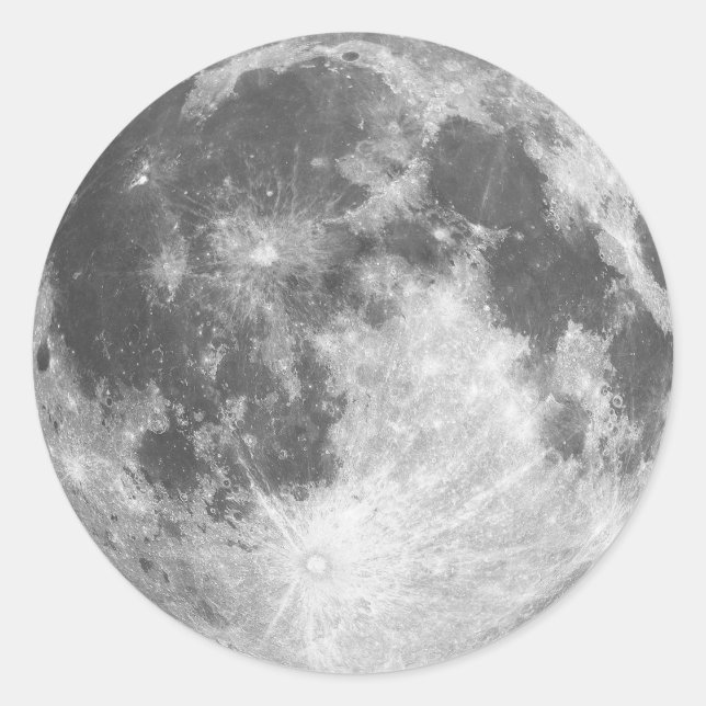 Vollmond-Aufkleber Runder Aufkleber (Vorderseite)