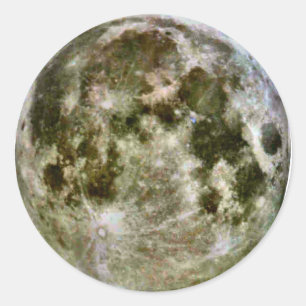 Vollmond-Aufkleber Runder Aufkleber
