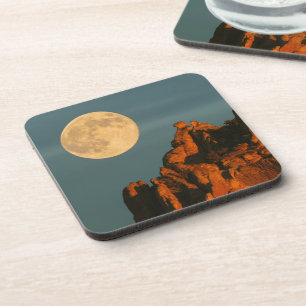 Vollmond   Basalt Cliffs Smith Rock Staat Park Getränkeuntersetzer