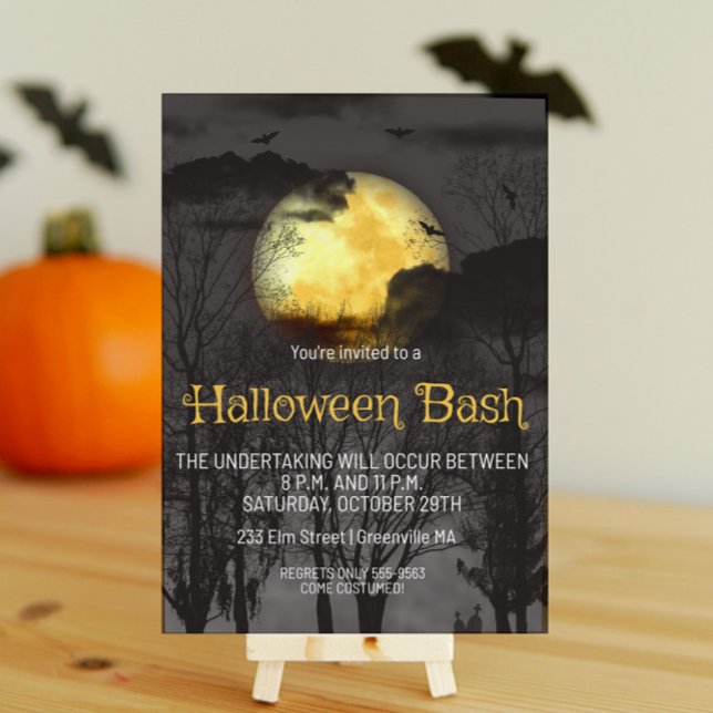 Vollmond Beängstigendes Halloween-Party Einladung (Von Creator hochgeladen)