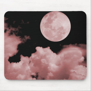 VOLLMOND BEWÖLKT ROT MOUSEPAD