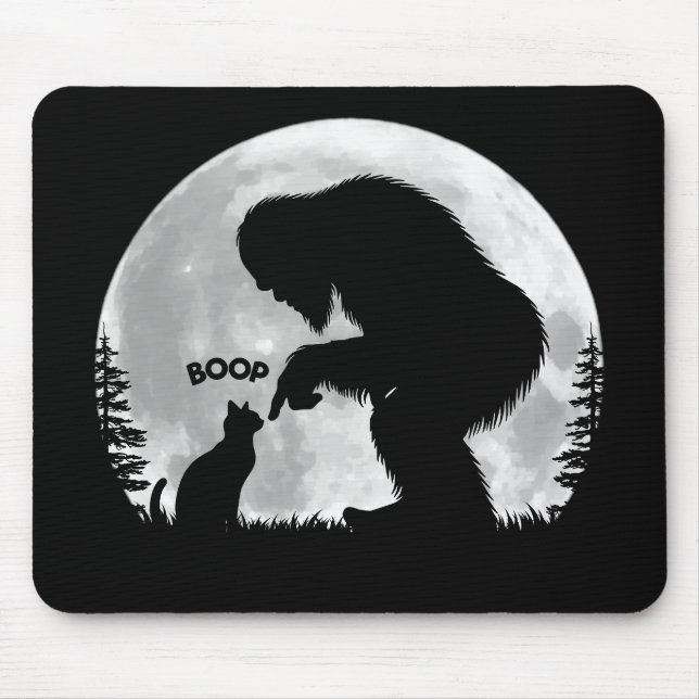 Vollmond Bigfoot Cat Boop Mousepad (Vorne)