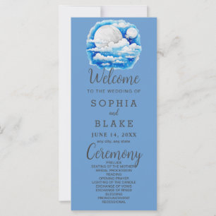 Vollmond Celestial Stars Blue Wedding Program