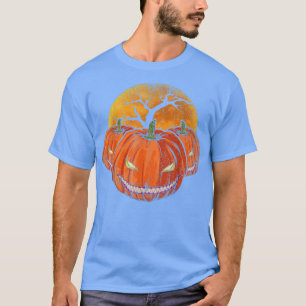 Vollmond-Creepy Halloween Kürbislaterne T-Shirt