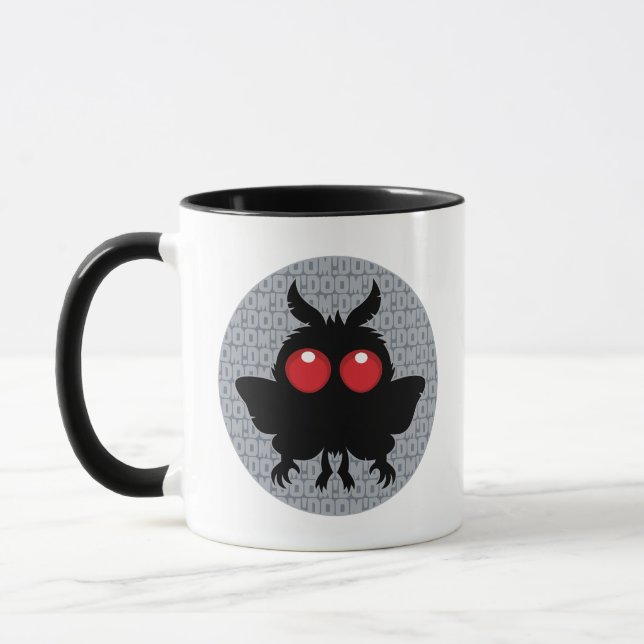 Vollmond des Untergangs Süßer Mothman Kryptid Tasse (Links)