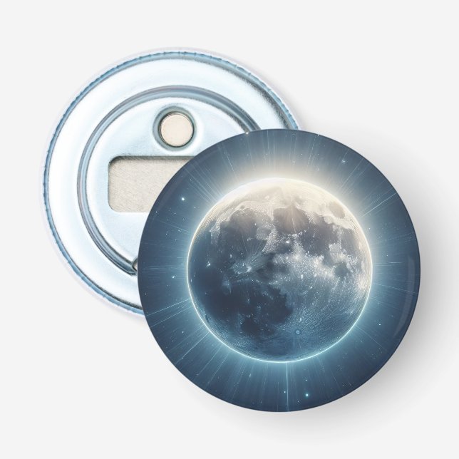 Vollmond Eclipse Weißglühen Flaschenöffner (Vorderseite)
