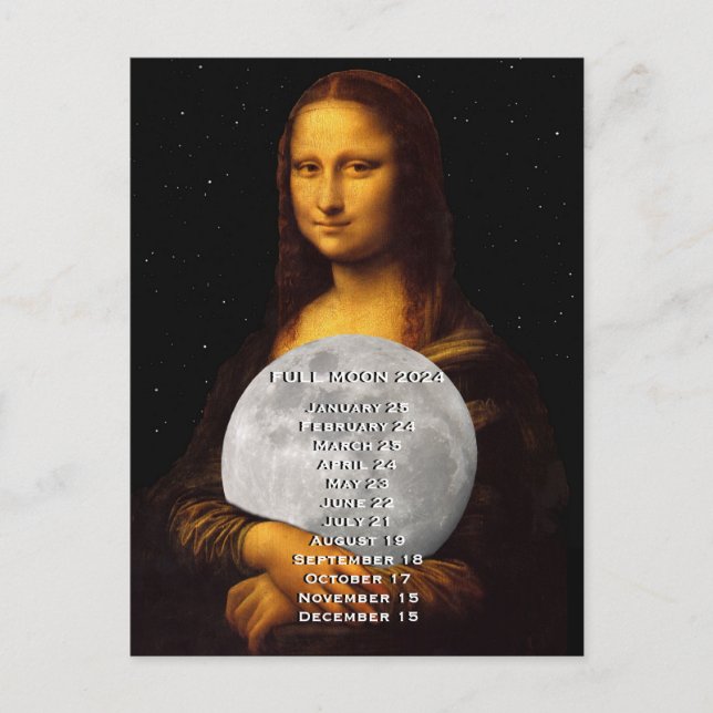 Vollmond-Europa-Kalender 2024 Postkarte (Vorderseite)