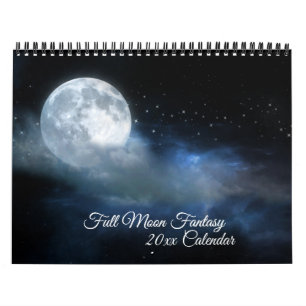 Vollmond-Fantasie Lunarer Surrealismus Himmelsnach Kalender