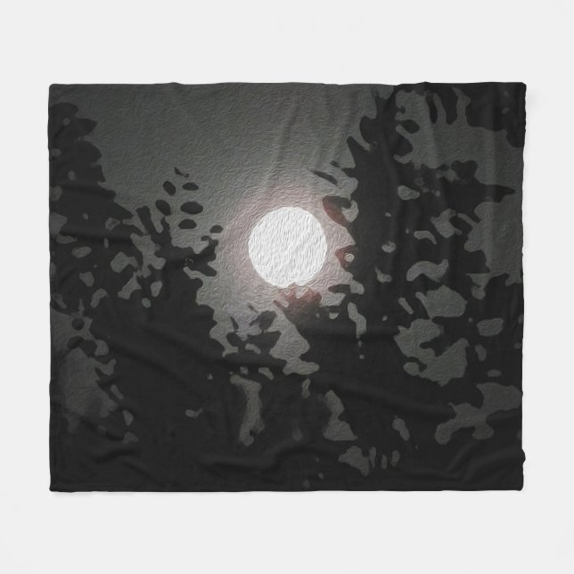 Vollmond Fleecedecke (Vorderseite (Horizontal))