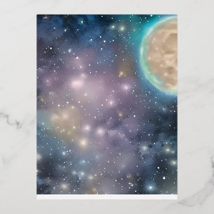 Vollmond Folien Feiertagspostkarte