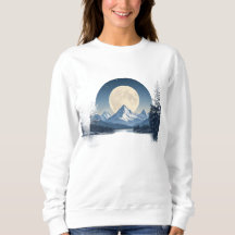 Vollmond-Gebirgslandschaft-Sweatshirt