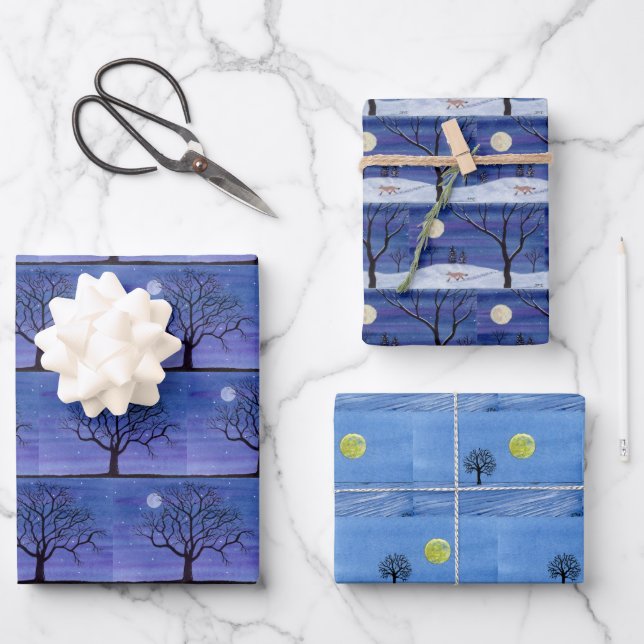 Vollmond Geschenkpapier Set (Vorderseite)