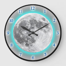 Vollmond Glow Effect Blaues Aquamarines Design