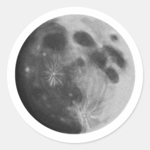 Vollmond Gray Gray Art Classic Round Sticker