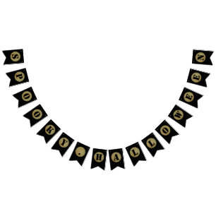 Vollmond, griesgrämiges Halloween-Jagen Wimpelkette