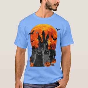 Vollmond Halloween Kostüm Black Cat On Pumpkin T-Shirt