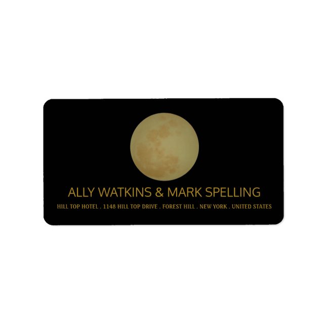 Vollmond, Halloween-Party Adressaufkleber (Vorne)