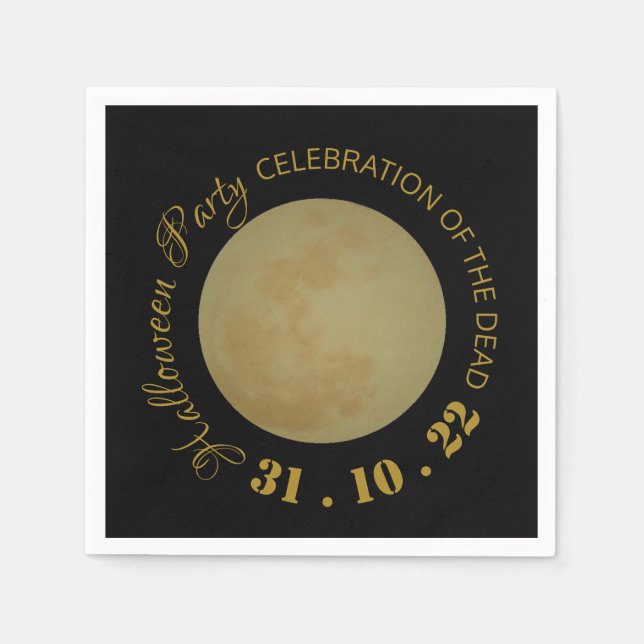 Vollmond, Halloween-Party Napkin Serviette (Vorderseite)