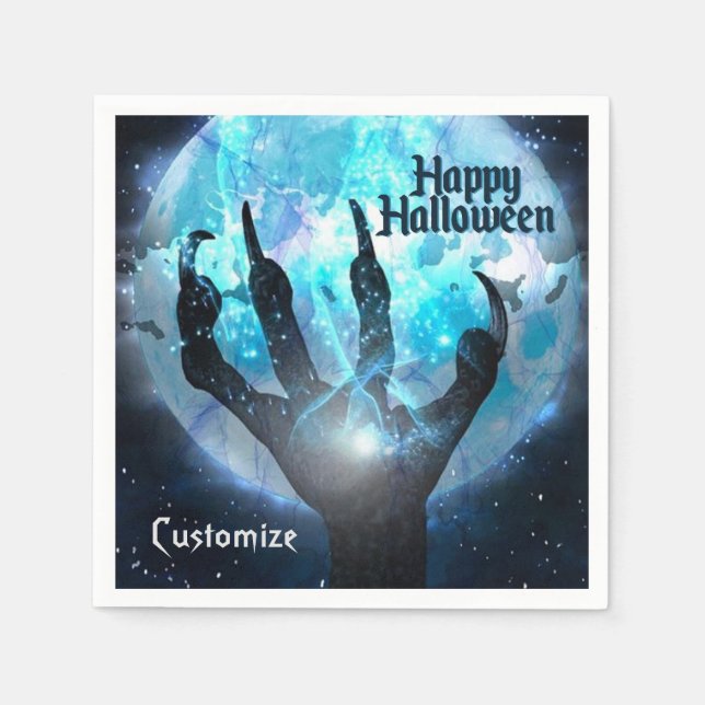 Vollmond-Halloween-Party Serviette (Vorderseite)