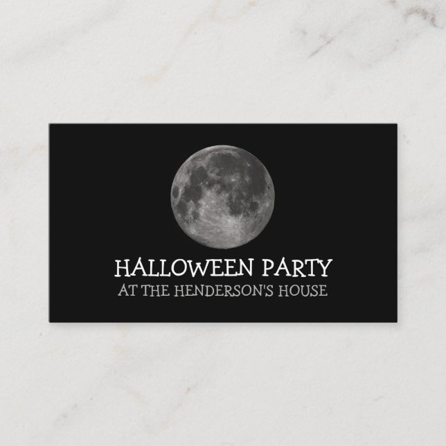 Vollmond, Halloween-Party Ticket Einladung (Vorderseite)